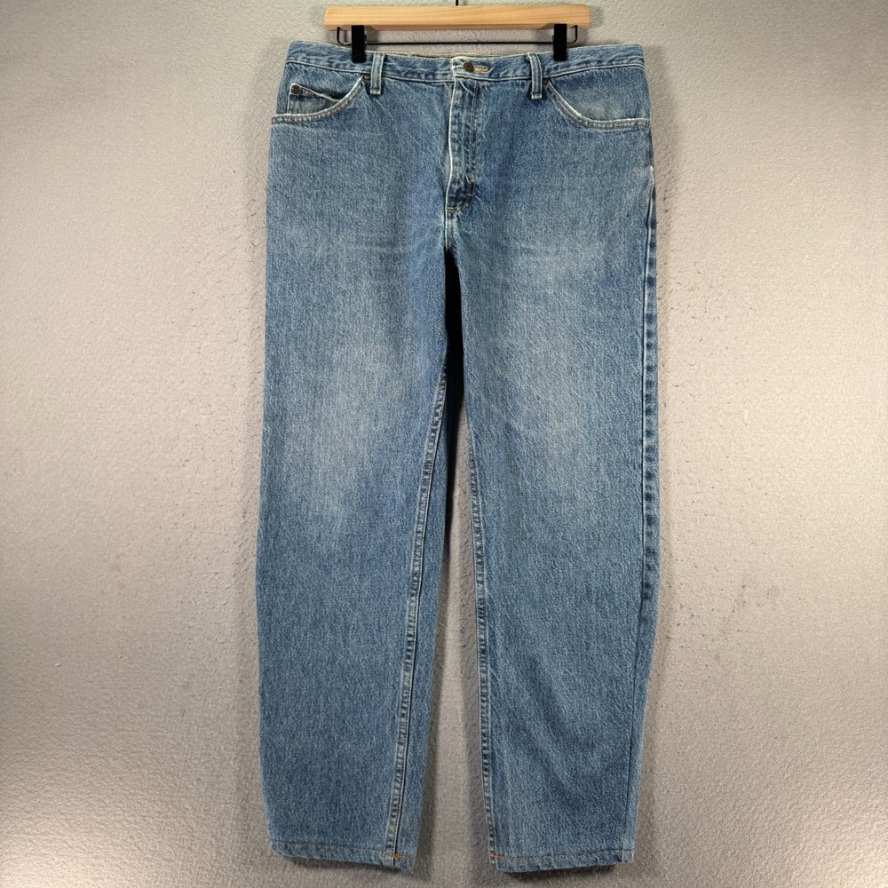 Vintage Lee Regular Fit Jeans Mens 38x32 Blue Lightwash Denim‎ Comfort Workwear